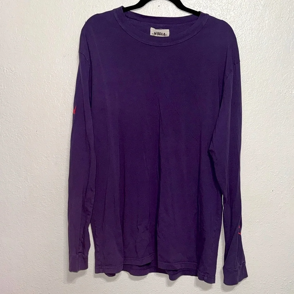 Mr. Completely MRCLA Purple Long Sleeve Graphic Shirt Size Medium